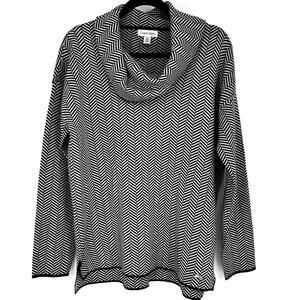 Calvin Klein Black and White Cowl Neck Sweater Size S